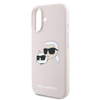 Karl Lagerfeld Silicone Double Heads Print MagSafe - Etui iPhone 16 Plus (różowy) (KLHMP16MSKCHPPLP)