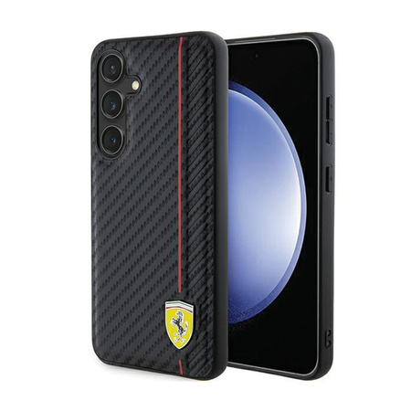 Ferrari Carbon Printed Line - Etui Samsung Galaxy S24+ (czarny) (FEHCS24MN3DUR)