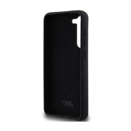 Karl Lagerfeld Silicone Karl & Choupette Metal Pin - Etui Samsung Galaxy S24+ (czarny) (KLHCS24MSMHKCNPK)