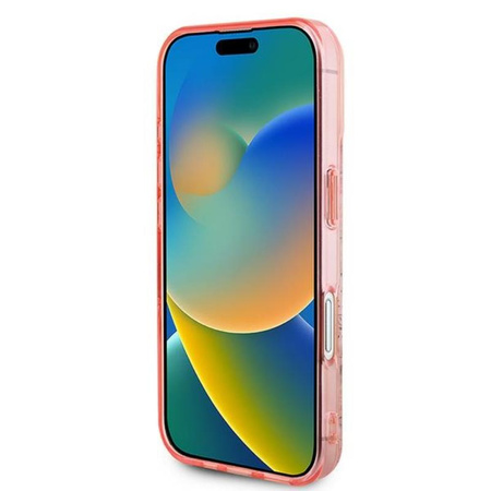 Guess IML Flower & Tonal Circle MagSafe - Etui iPhone 16 (różowy) (GUHMP16SHFWBDCEP)