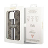 Guess 4G Printed Stripes MagSafe - Etui iPhone 14 Pro Max (Brązowy) (GUHMP14XP4RPSW)
