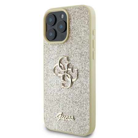 Guess Fixed Glitter Big 4G - Etui iPhone 16 Pro Max (złoty) (GUHCP16XHG4SGD)