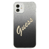 Guess Glitter Gradient Script - Etui iPhone 12 mini (czarny) (GUHCP12SPCUGLSBK)