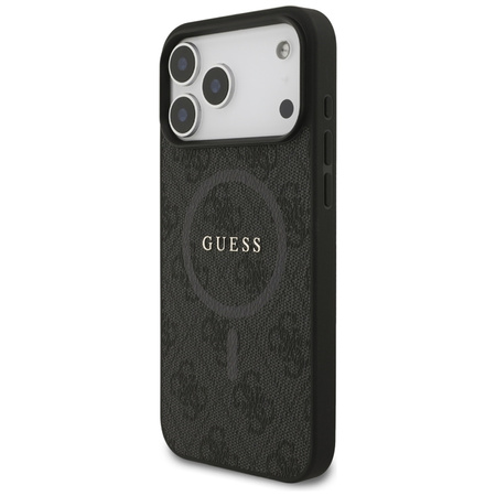 Guess 4G Ring Classic Logo MagSafe - Etui iPhone 17 Pro Max (czarny) (GUHMP17XG4GFRK)