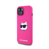 Karl Lagerfeld Silicone Choupette Head MagSafe - Etui iPhone 15 Plus / 14 Plus (różowy) (KLHMP15MSCHPPLF)