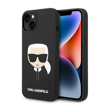 Karl Lagerfeld Silicone Ikonik Karl`s Head - Etui iPhone 14 Plus (czarny) (KLHCP14MSLKHBK)