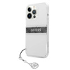 Guess 4G Stripe Grey Charm - Etui iPhone 13 Pro (przezroczysty) (GUHCP13LKB4GGR)
