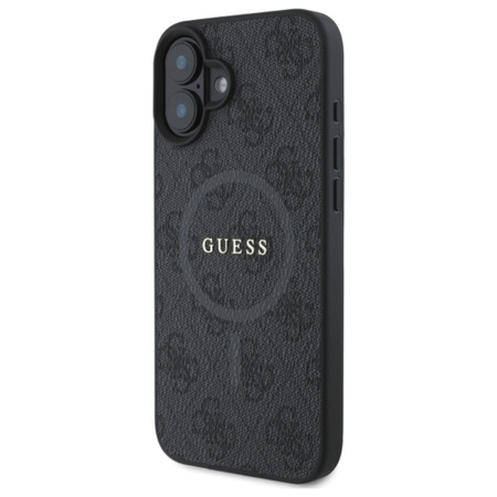 Guess 4G Ring Classic Logo MagSafe - Etui iPhone 16 (czarny) (GUHMP16SG4GFRK)