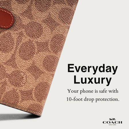 Coach Folio Signature C Case - Etui 2w1 z klapką iPhone 15 Pro (Tan) (CH052702)