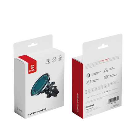 Crong Carclip Magnetic - Magnetyczny uchwyt samochodowy MagSafe (czarny) (CRG-CH6-BLK)