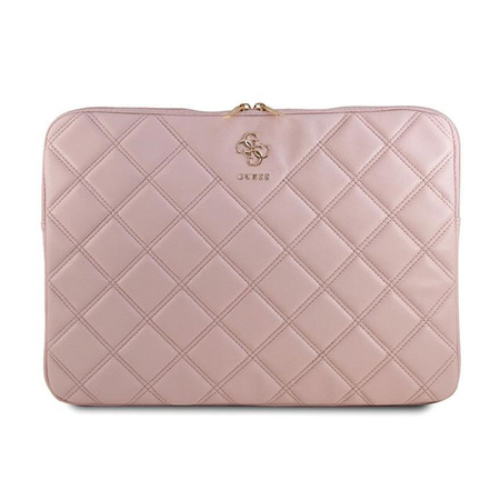 Guess Quilted 4G Sleeve - Etui na notebooka 15" / 16" (różowy) (GUCS16ZPSQSSGP)