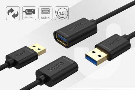 Unitek przewód przedłużacz USB 3.0 AM-AF 1,5M (Y-C458GBK)