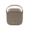 Guess Mini Bluetooth Speaker 4G Leather Script Logo with Strap - Głośnik Bluetooth V5.3 (brązowy) (GUWSB2P4SMW)