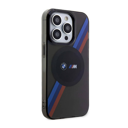 BMW Tricolor Stripes MagSafe - Etui iPhone 14 Pro Max (Szary) (BMHMP14XHDTK)