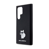 Karl Lagerfeld Silicone Choupette Metal Pin - Etui Samsung Galaxy S24 Ultra (czarny) (KLHCS24LSMHCNPK)