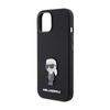Karl Lagerfeld Silicone Ikonik Metal Pin - Etui iPhone 15 (czarny) (KLHCP15SSMHKNPK)