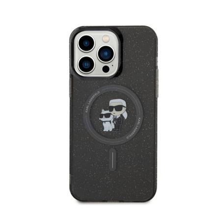 Karl Lagerfeld Karl & Choupette Glitter Magsafe - Etui iPhone 15 Pro Max (czarny) (KLHMP15XHGKCNOK)