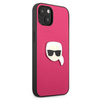 Karl Lagerfeld PU Leather Karl's Head Metal - Etui iPhone 13 mini (różowy) (KLHCP13SPKMP)