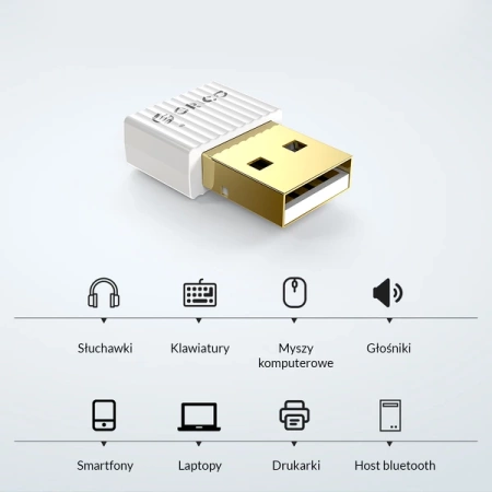Orico adapter Bluetooth 5.0 USB-A biały (BTA-508-WH-BP)