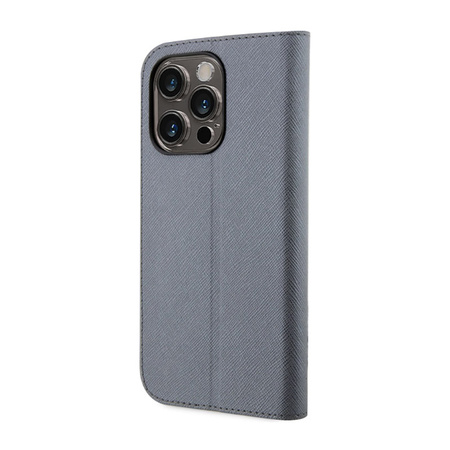 Karl Lagerfeld Booktype NFT Saffiano Karl & Choupette - Etui iPhone 14 Pro Max (Srebrny) (KLBKP14XSANKCPG)