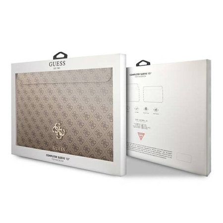Guess 4G Big Metal Logo Computer Sleeve - Etui na notebooka 13" (brązowy) (GUCS13G4GFBR)