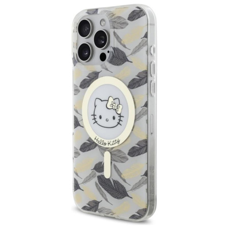 Hello Kitty IML Golden Leaves MagSafe - Etui iPhone 16 Pro Max (biały) (HKHMP16XHGLEH)