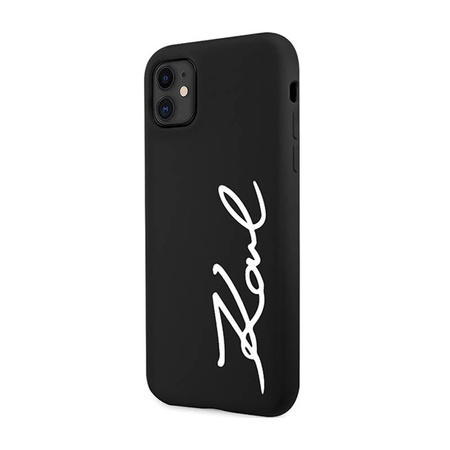 Karl Lagerfeld Silicone Signature - Etui iPhone 11 (Czarny) (KLHCN61SKSVGK)
