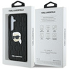 Karl Lagerfeld Leather Monogram Pin Logo Karl Head - Etui Samsung Galaxy S25 (czarny) (KLHCS25SPGKLKIPK)