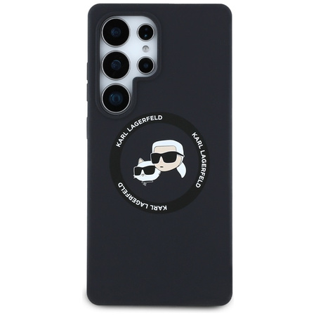 Karl Lagerfeld Silicone Double Heads And Circle MagSafe - Etui Samsung Galaxy S25 Ultra (czarny) (KLHMS25LSKCHTCK)
