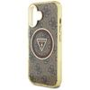 Guess IML Metal Glitter 4G Circle Triangle MagSafe - Etui do iPhone 16 (brązowy) (GUHMP16SHG4PRTGW)