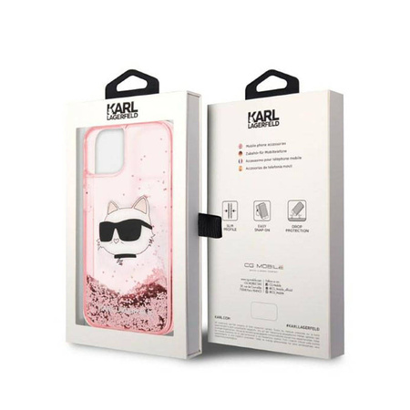 Karl Lagerfeld Liquid Glitter NFT Choupette Head - Etui iPhone 14 Plus (różowy) (KLHCP14MLNCHCP)