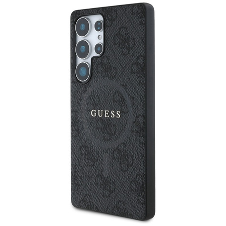 Guess Leather 4G Colored Ring Classic Logo MagSafe - Etui do Samsung Galaxy S25 Ultra (czarny) (GUHMS25LG4GFRK)