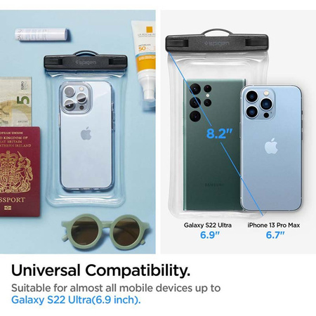 Spigen A610 Universal Waterproof Float Case - Etui do smartfonów do 6.9" (Przezoczysty) (AMP04530)