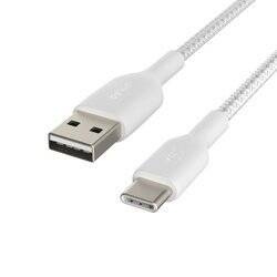 Belkin kabel pleciony USB-C/USB-A M/M 1m -biały (CAB002BT3MWH)