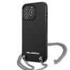 Karl Lagerfeld Leather Textured and Chain - Etui iPhone 13 Pro Max (czarny) (KLHCP13XPMK)