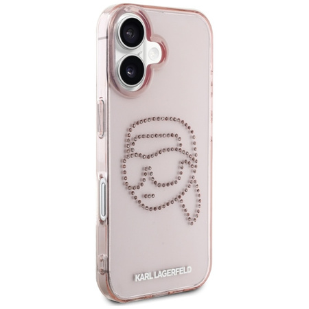 Karl Lagerfeld IML Rhinestones Karl Head - Etui do iPhone 16 (różowy) (KLHCP16SHKHDCELP)