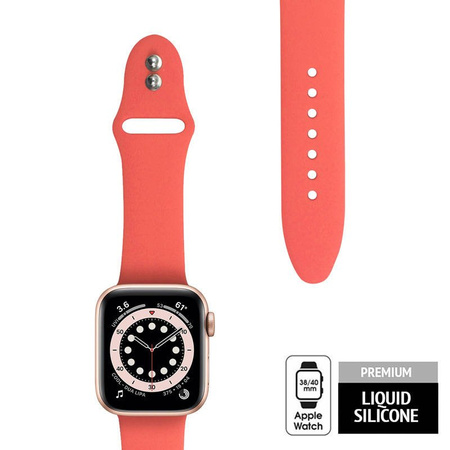 Crong Liquid - Pasek do Apple Watch 38/40/41/42 mm (koralowy) (CRG-40LQB-COR)