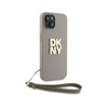 DKNY Wrist Strap Stock Logo - Etui iPhone 15 / 14 / 13 (beżowy) (DKHCP15SPBSWSE)