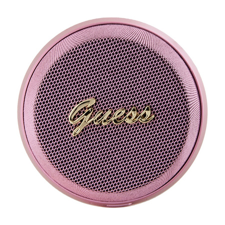 Guess Magnetic Script Metal Logo - Głośnik Bluetooth V5.3 (różowy) (GUWSC3ALSMP)