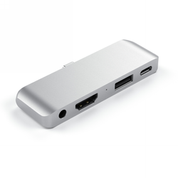 Satechi Aluminium Mobile Pro Hub - Hub do urządzeń mobilnych USB-C - srebrny (ST-TCMPHS)