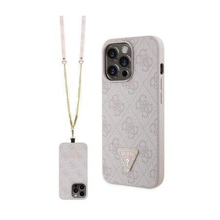 Guess Crossbody 4G Metal Logo - Etui iPhone 13 Pro (różowy) (GUHCP13LP4TDSCPP)