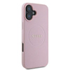 Guess Grained Ring MagSafe - Etui iPhone 16 Plus (różowy) (GUHMP16MPGHSMMP)