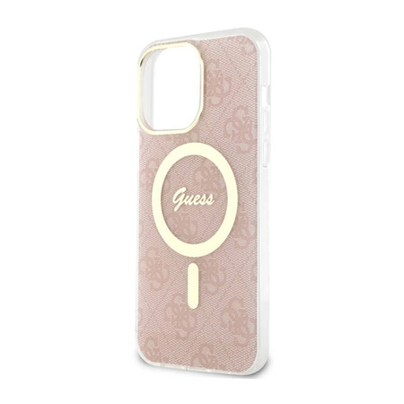 Guess 4G MagSafe - Etui iPhone 14 Pro Max (Różowy) (GUHMP14XH4STP)