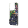 Guess Liquid Glitter Flower – Etui iPhone 14 Pro (niebieski) (GUHCP14LLFLSB)