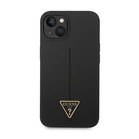 Guess Silicone Triangle Logo - Etui iPhone 14 Plus (czarny) (GUHCP14MSLTGK)