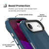 Speck Presidio2 Grip MagSafe - Etui iPhone Air (Deep Sea / Silver Metallic / Spell Blue) (150967-3261)