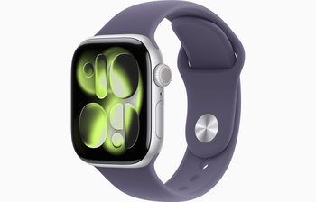 Apple Watch 11 46mm Koperta Srebrne Aluminum/Fioletowy Pasek S/M GPS (MEV94MP/A)