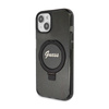 Guess Ring Stand Script Glitter MagSafe - Etui iPhone 15 (czarny) (GUHMP15SHRSGSK)