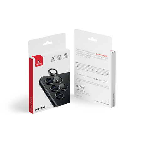 Crong Lens Ring - Szkło hartowane na obiektyw aparatu Samsung Galaxy S24+ (czarny) (CRG-LRSGS24P-BLK)