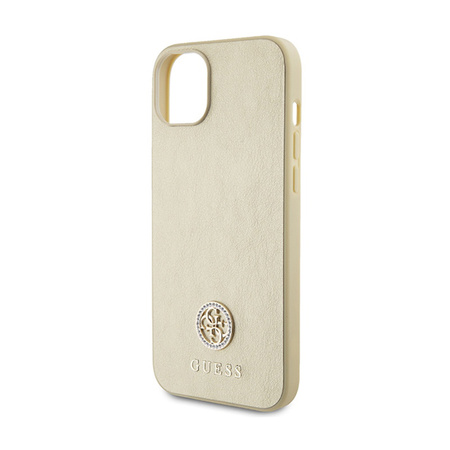 Guess 4G Strass Metal Logo - Etui iPhone 15 Plus (złoty) (GUHCP15MPS4DGPD)